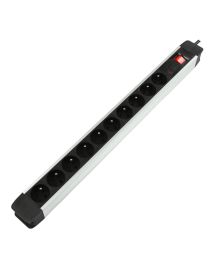 Logon Verdeeldoos 10x Type E - 16A Protect - Knop - 1,5m Zwa